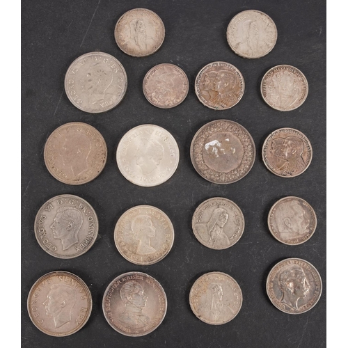 109 - Mixed silver coins including 1914 silver German 5 mark, 1910 3 mark, Swiss 5 Francs, three 1937 Coro... 