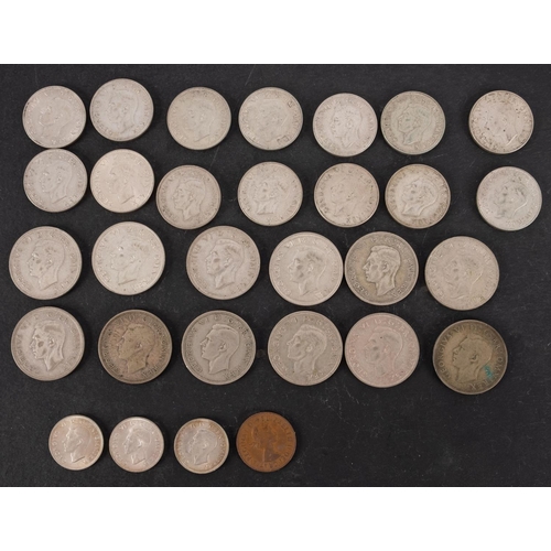 120 - A bag of pre 1947 silver coins some higher grades.