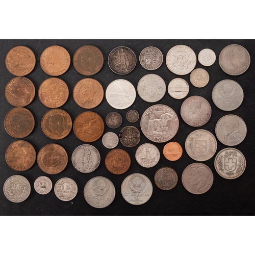 125 - A group of higher grade pennies, including 1911, together with mixed silver coins.