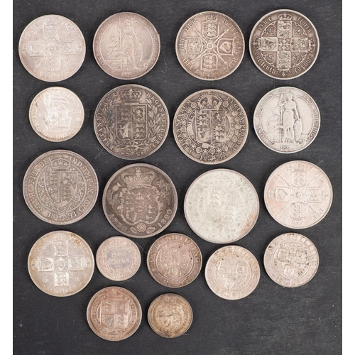 148 - A group of British silver coinage, including higher grades and 1893 proof half crown (damaged), 1885... 