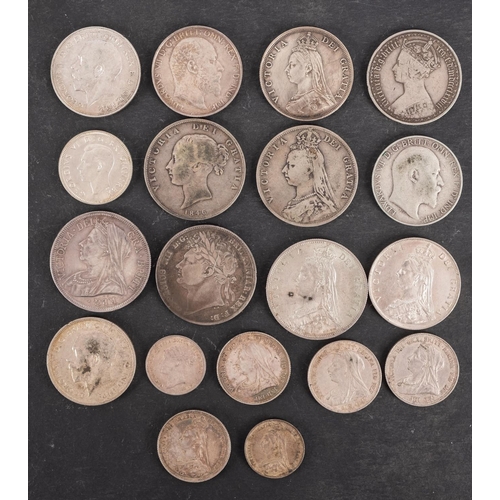 148 - A group of British silver coinage, including higher grades and 1893 proof half crown (damaged), 1885... 