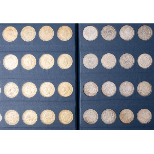 152 - An album full of a quantity of pre 1947 silver (halfcrowns to sixpences) with some Cupro Nickel.