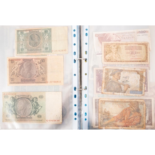 169 - An album of world banknotes.