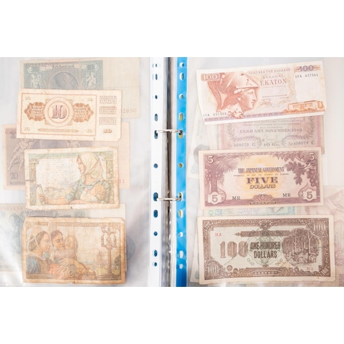 169 - An album of world banknotes.