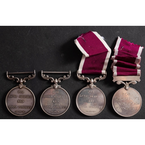 192 - Three Edward VII and a George VI Army Long Service and Good Conduct Medals. '95204 Gnr S Patmore RGA... 