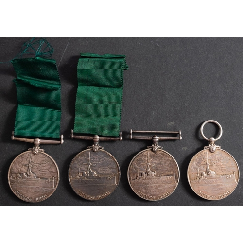 193 - Four Royal Naval Reserve Long Service and Good Conduct Medals. 'D1697 J Peters  Sean RNR' 'E 2089 G ... 