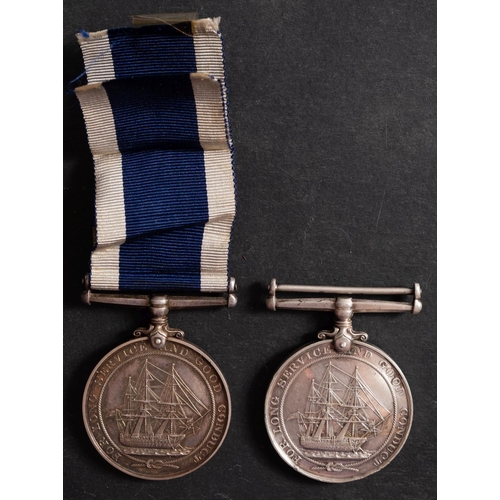 195 - Two George VI Royal Naval Long Service and Good Conduct Medals. 'J.73465 L R H Ashplant AB HMS Arigu... 