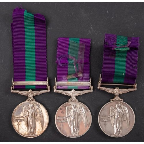 200 - Three George VI General Service Medals. '1851 B Const S T Stamford Pal Police' with Palestine 1945-4... 