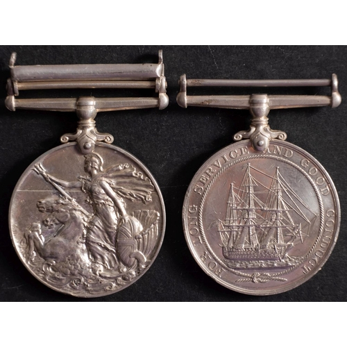 215 - A WWII period Royal Navy pair to ''I-98733 E G Osbourne ABH HMS Victory', Naval General Service Meda... 