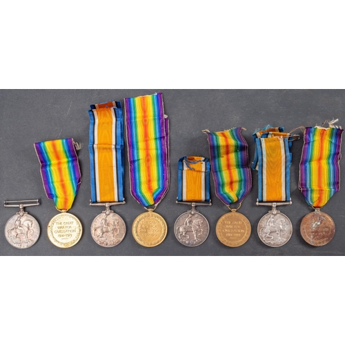 221 - Four WWI pairs. '3106 Pte A Rood CASC' '55083 Pte A G Allen Hamps R' '35944 Pte A Saul Hamps R' '133... 