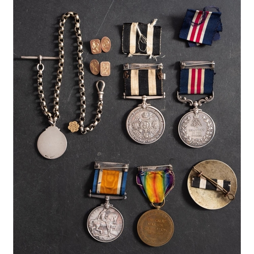 252 - A World War One Military Medal Group of four to '22280 Pte. C Apps. 19/ FARAMC', Military Medal in c... 