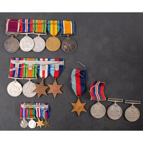 259 - A WWI group of five to '644990 Sgt J.W Marquis R.Fus', War Medal, Victory Medal, Defence Medal, 1939... 