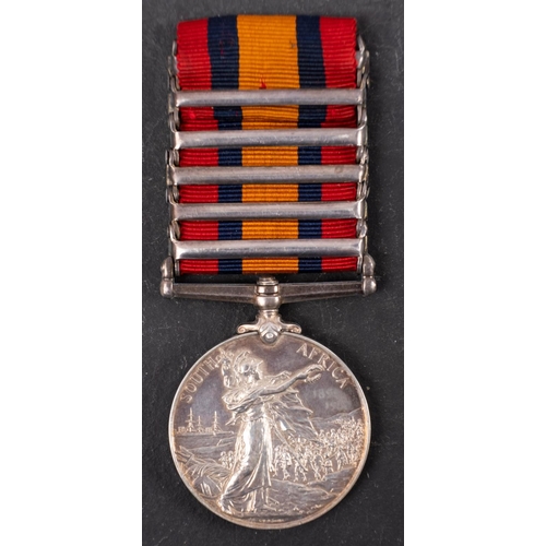 270 - A Queen's South Africa Medal (ghost dates) with six clasps to '2550Cpl J Cyrran 1st Yk & Lanc Regt'