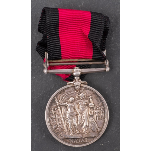 272 - A Natal Rebellion Medal with 1906 clasp to 'Pte  J W Strongman, Natal Royal Regiment'