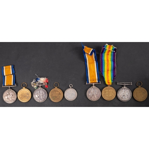 274 - Three WWI pairs  '38878 DVR. A. Legg. ASO' '111392 DVR. G. Grundy. RA' with medallion '2542 Pte. H. ... 