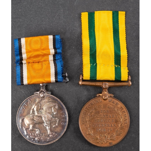 276 - A WWI pair to 'Pte. R. P. Mitchell. Hamps. R' comprising War Medal and Territorial Force War Medal.