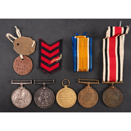 278 - A WWI trio to '34820 Pte G. W. C. Stancombe, WORC. R', War Medal, Victory Medal and Special Constabu... 