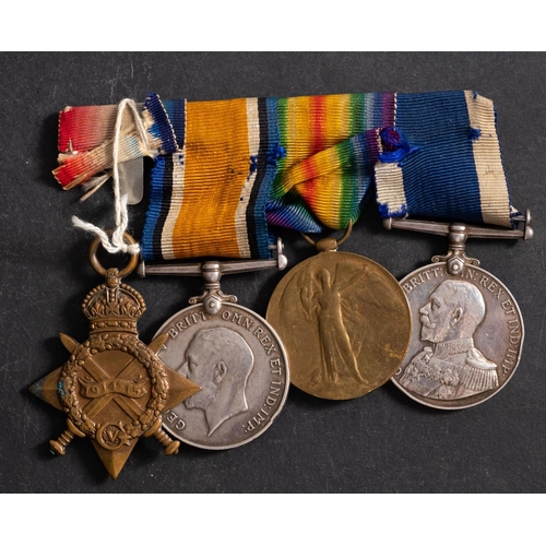 282 - A WWI group of four to 'K19701 W.J.H Pyle. L. Sto. HMS Eagle', 1914-15 Star, War Medal, Victory Meda... 