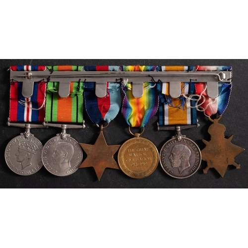 288 - A WWI/ WWII group of six to 'Gnr F. L. Maunder, RN,' 1914-15 Star, War Medal, Victory Medal, 1939-45... 