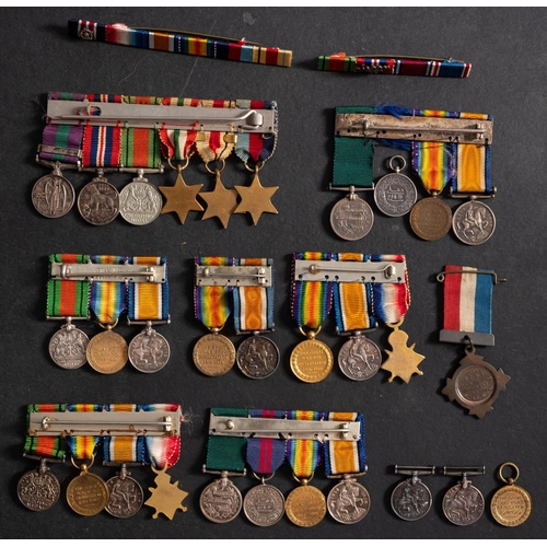 300 - A collection of WWI & WWII miniature medals and groups, comprising seven WWI  groups and a WWII grou... 