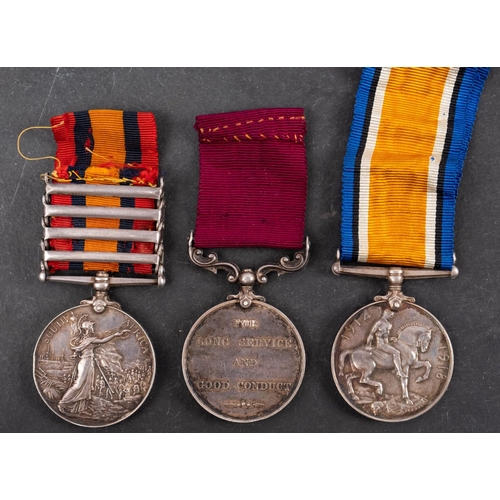 305 - A South Africa group of three to '4052 Corpl J Francis 20th Hussars' Queens' South Africa Medal with... 