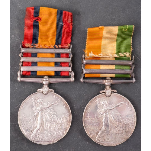 306 - A South Africa pair to  '4760 Pte W H S Dart Devon Regt', Queen's South Africa (ghost dates) with th... 