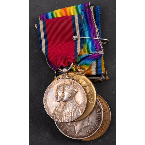 317 - A WWI group of four to 'Capt  G P Paige  D of Corn.LI', War Medal , Victory Medal , Territorial Forc... 