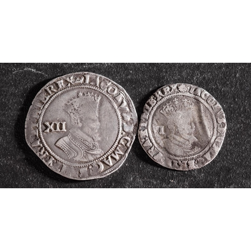 33 - A James I Shilling and sixpence (2).