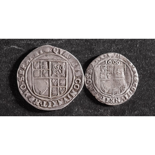 33 - A James I Shilling and sixpence (2).