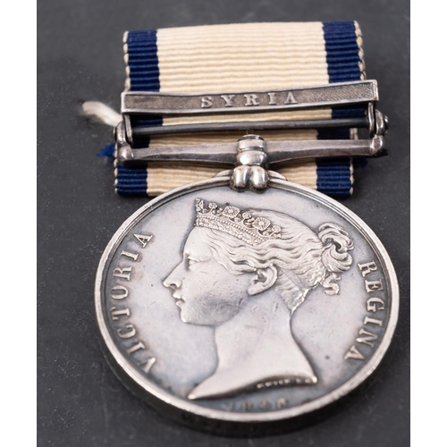 330 - A Victorian Royal Marines Naval General Service Medal with Syria clasp to ' William Lias', together ... 