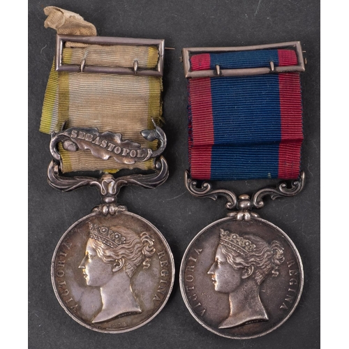 333 - A Sutlej Medal, Sobraon 1846 to ' Cornet Wm, F Richards 9th Lancers' together with an unnamed Crimea... 