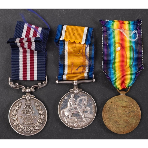 339 - A WWI Military Medal group of three to '476432 Cpl L Field 461/W Rid. F Coy RE', Military Medal , Wa... 