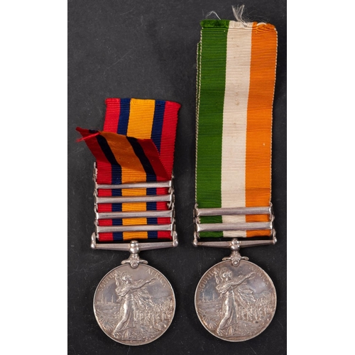 341 - A South Africa pair to '5996 Pte H Simpson Bord Regt', Queen's South Africa Medal with five clasps a... 