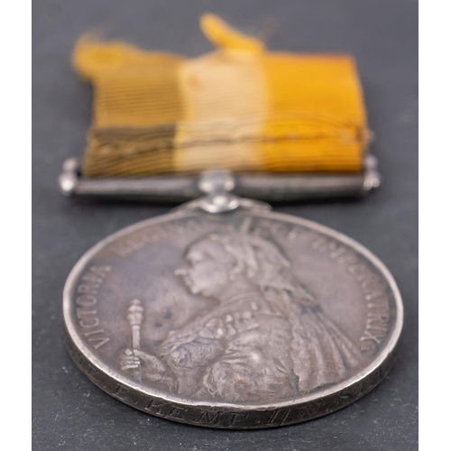 344 - A Queen's Sudan Medal 1896-97 to '2984 Pte E Kemp 1/N Staff R