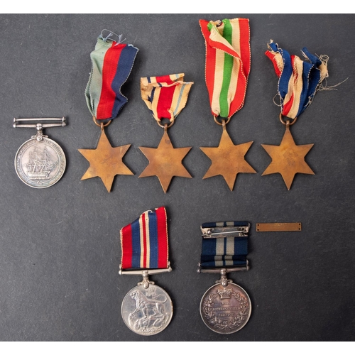 354 - A WWII Minesweeping Distinguished Service Medal  group of seven to 'J114281 P Beer PO', George VI DS... 