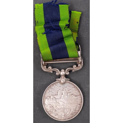 356 - A George V India General Service Medal with Burma 1930-32 clap to '3649743 Pte T A Rowcliffe The Buf... 