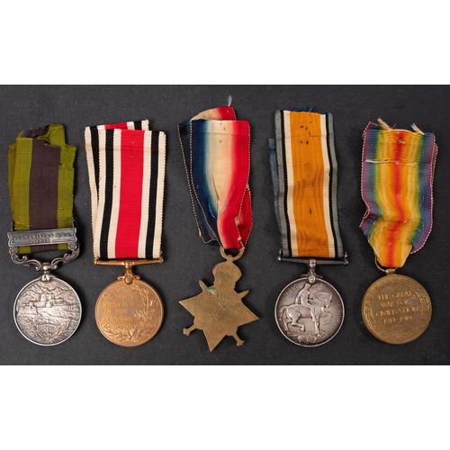 357 - A WWI Group of five to 'M2-131628Pte R A Pengelly RASC', George V India General Service Medal with A... 