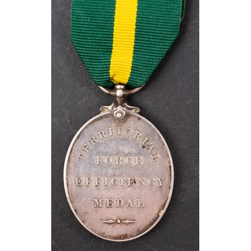 366 - A George V Territorial Force Efficiency Medal to '1037 Sjt D J Pook  R.I/Devon Yeo'