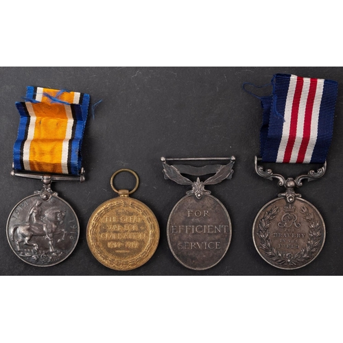 374 - A WWI Military Medal group of  four to 'MS- 2362 CQM Sjt  A Graham 35.Amm.Sub-Pk ASC', Military Meda... 