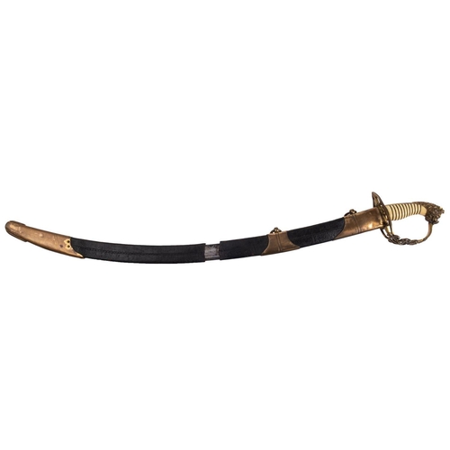 403 - An 1803 pattern British Infantry Flank Officer's sword, the slightly curved single edge fullered bla... 