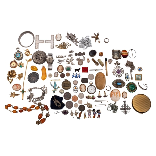 423 - A collection of miscellaneous costume jewellery and related items.