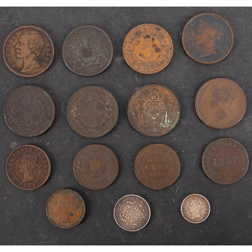 52 - Colonial Anchor Money, 1822, Gibraltan 1 quart, 1810, Prince Edward Island halfpenny, 1857, North Bo... 