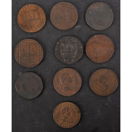 58 - Ten 18th Century halfpenny tokens.