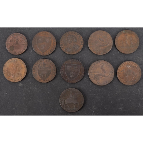 59 - Ten 18th Century halfpenny tokens.