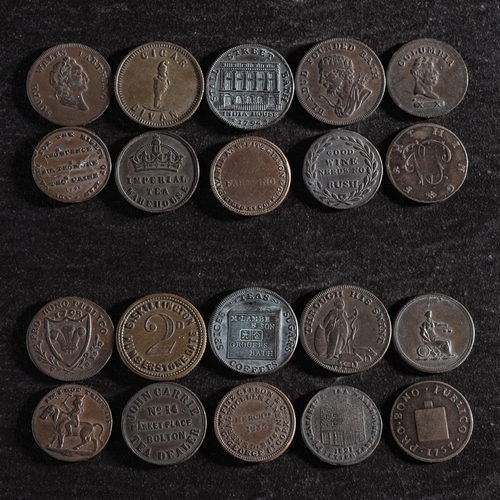 65 - Ten farthing tokens.