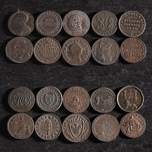 66 - Eleven farthing tokens.