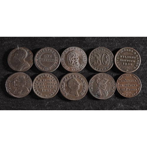 66 - Eleven farthing tokens.