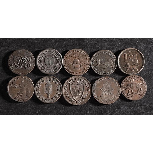 66 - Eleven farthing tokens.