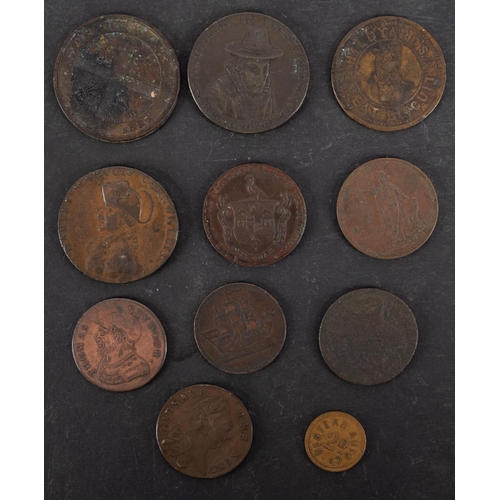 71 - Cornwallis penny token, 1794, Woodbridge Almshouse token with start navigation token North Wales, Go... 