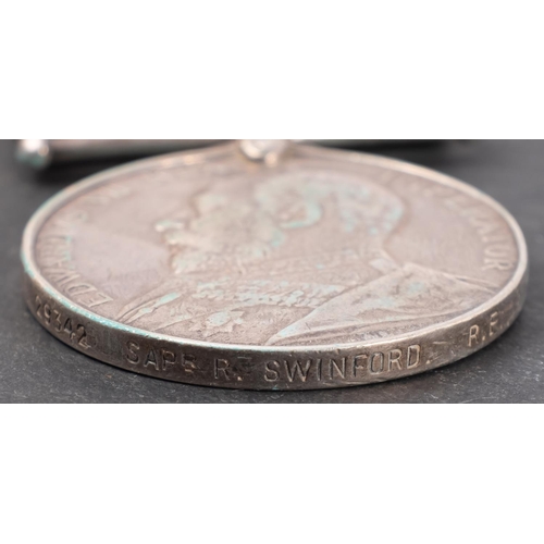 226 - A Queen's South Africa medal with six clasps to '29342 Supr R Swinford RE', 'Relief of Kimberly', ' ... 